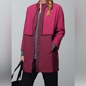 lululemon Cocoon Snap-Button Car Coat | Lightweight Luon, Rust Berry, S